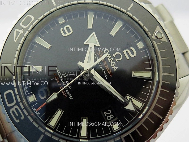 Planet Ocean 43.5mm Black Ceramic Bezel SS SCF 1:1 Best Edition Black Dial on SS Bracelet A8900